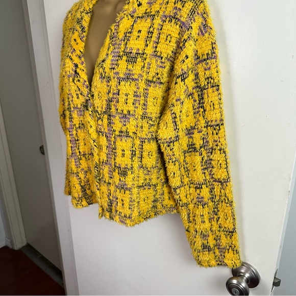 Zara Yellow Co-ord Eyelash Textured Knit 3 Button Clueless Vibes Cardigan NWOT S - Picture 7 of 16